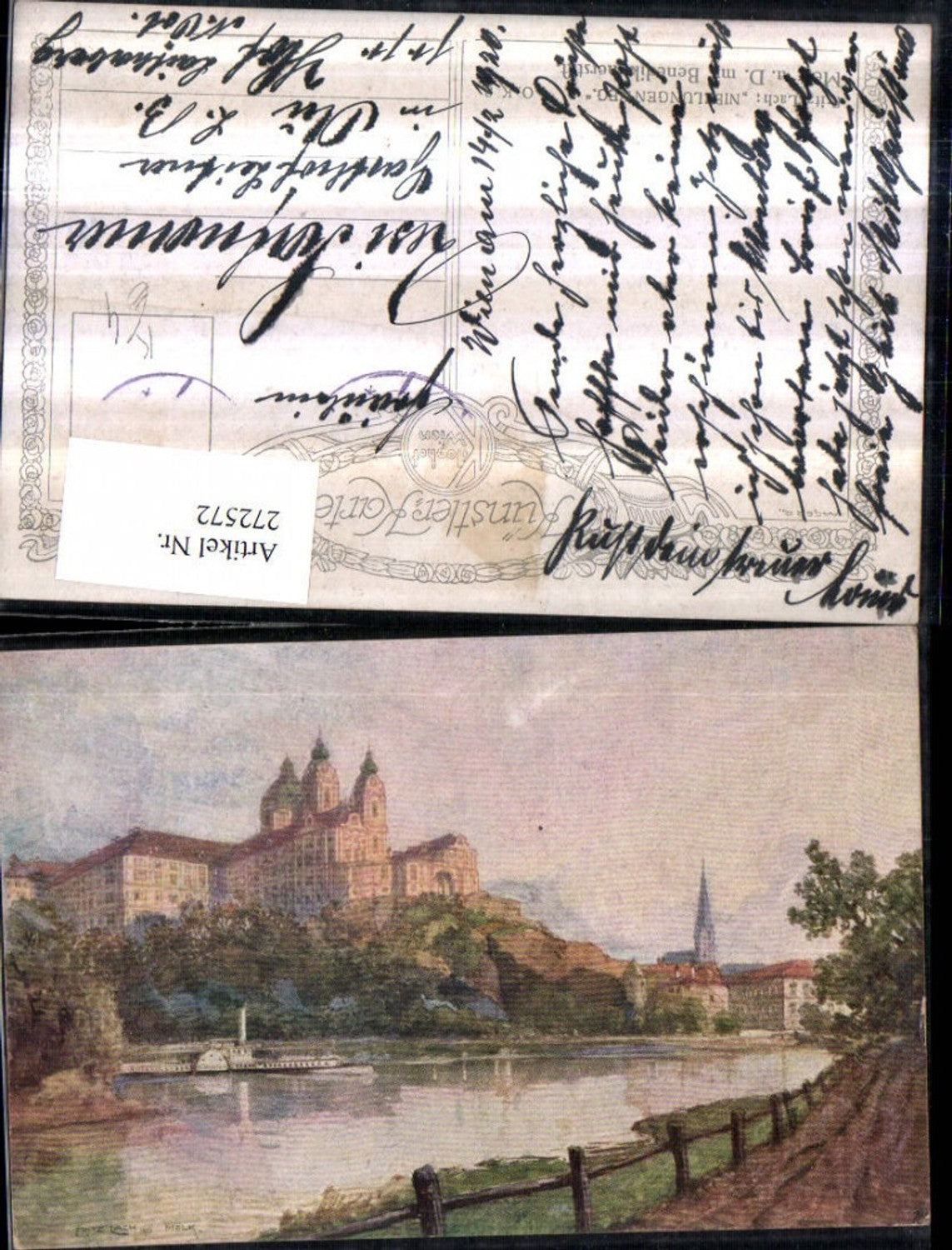 272572,Künstler AK Fritz Lach Melk an d. Donau Benediktinerstift Stift