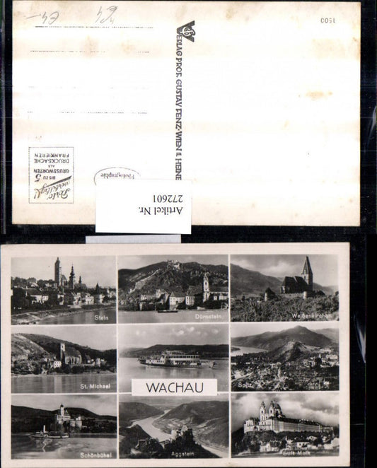 272601,Wachau Stein Dürnstein Weißenkirchen Spitz Aggstein St. Michael Stift Melk Dampfer Mehrbildkarte