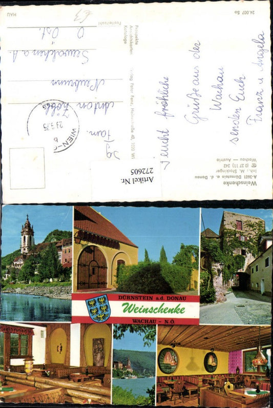 272605,Dürnstein an d. Donau Kirche Weinschenke Inh. M. Stockinger Gasse Mehrbildkarte