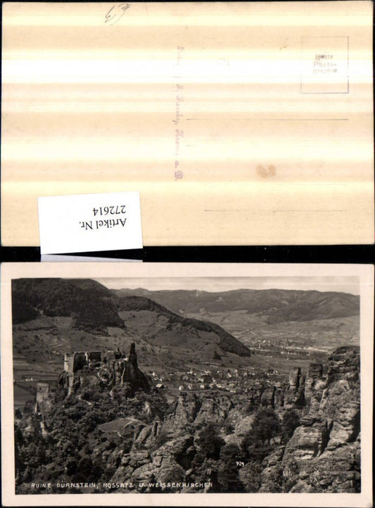 272614,Ruine Dürnstein m. Rossatz u. Weißenkirchen Totale