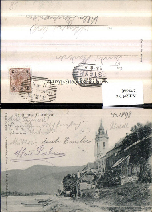 272640,Gruß aus Dürnstein Partie Kirchenturm