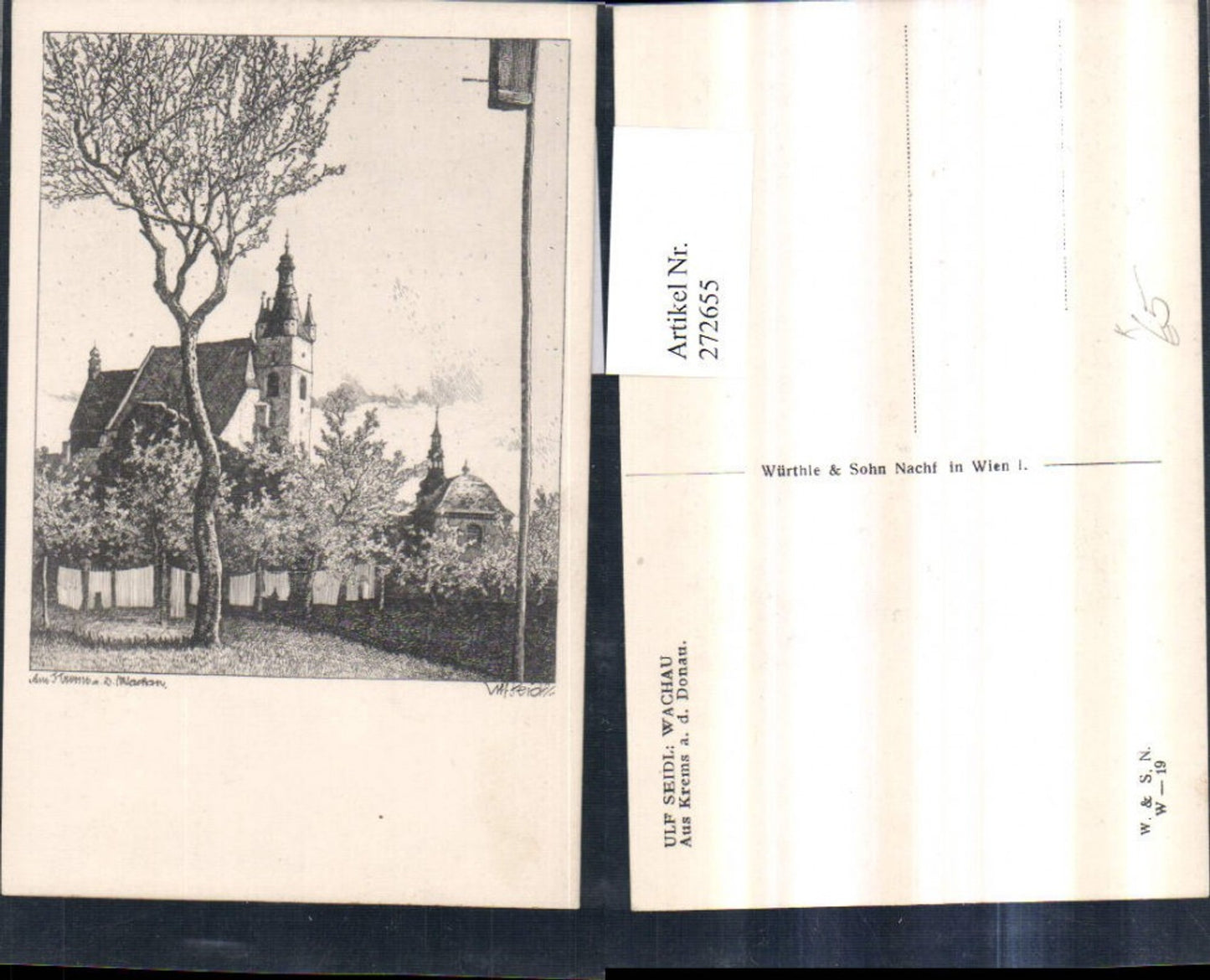 272655,Künstler AK Ulf Seidl Krems an d. Donau Kirche