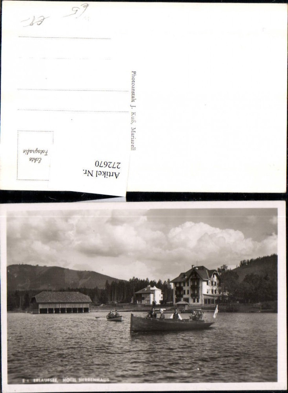 272670,Erlaufsee See b. Mitterbach Hotel Herrenhaus Ruderboot Boot