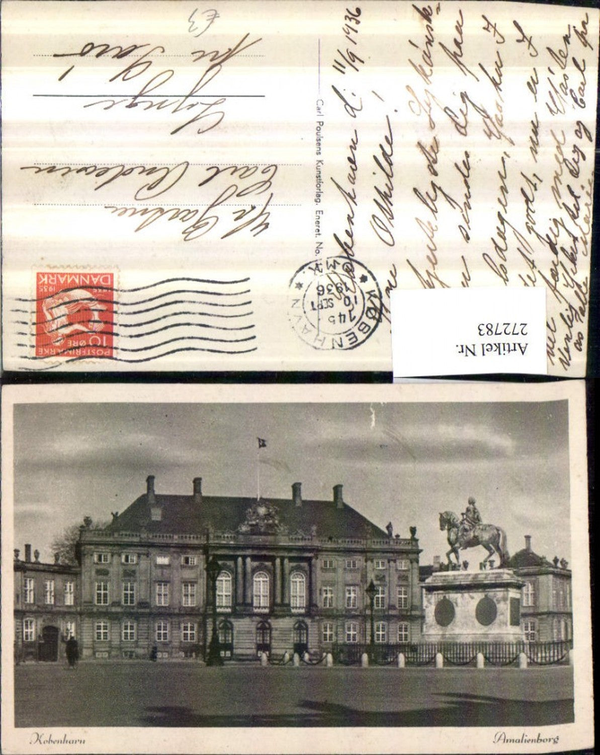 272783,Dänemark Kobenhavn Kopenhagen Amalienborg Schloss m. Denkmal