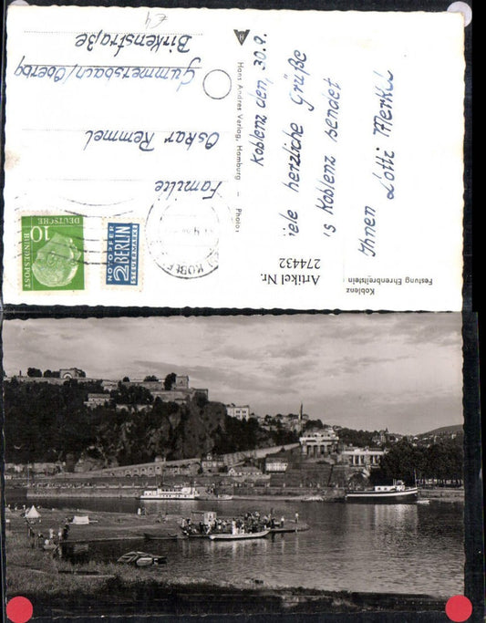 274432,Koblenz am Rhein Festung Ehrenbreitstein u. Deutsches Eck Boote