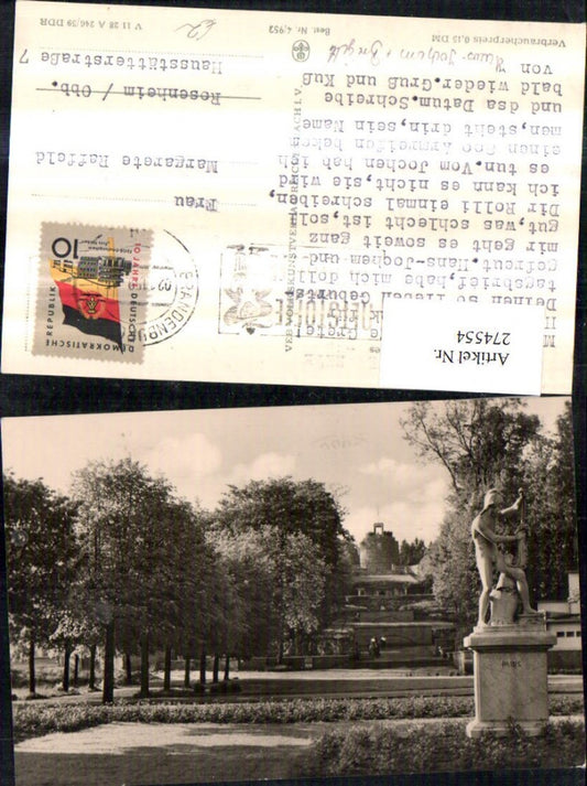 274554,Brandenburg Havel Am Fuße des Marienberges Statue Paris pub VEB 4/952