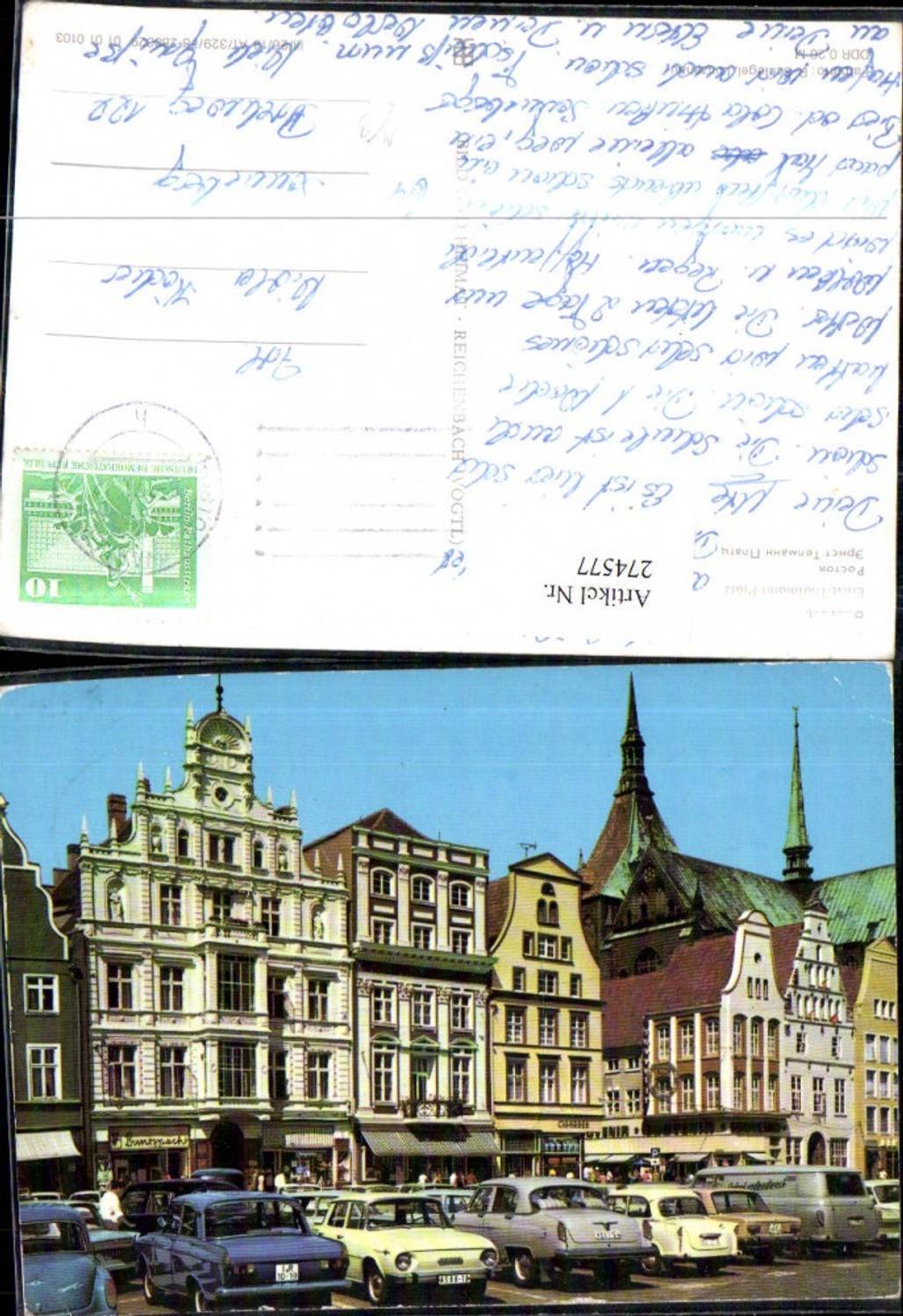 274577,Rostock Ernst-Thälmann-Platz Buntspecht Cigarren Parkplatz Autos