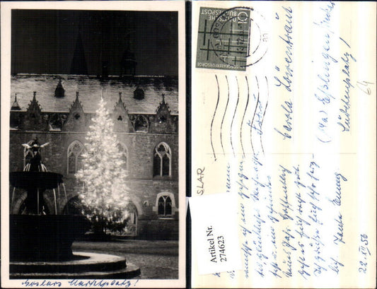 274623,Goslar Rathaus Brunnen Weihnachtsbaum
