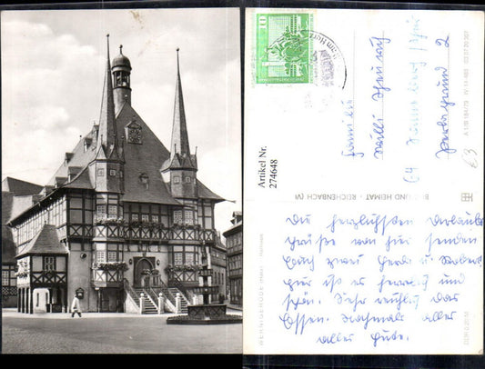 274648,Wernigerode im Harz Rathaus Brunnen