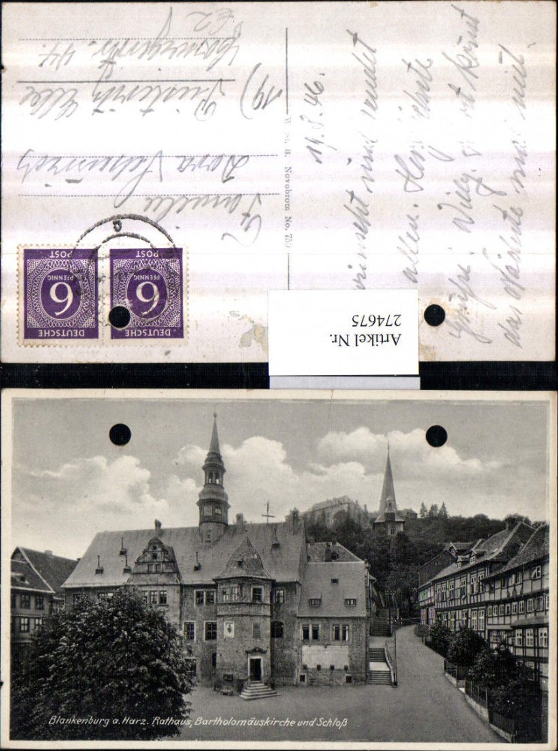 274675,Blankenburg im Harz Rathaus Bartholomäuskirche u. Schloss