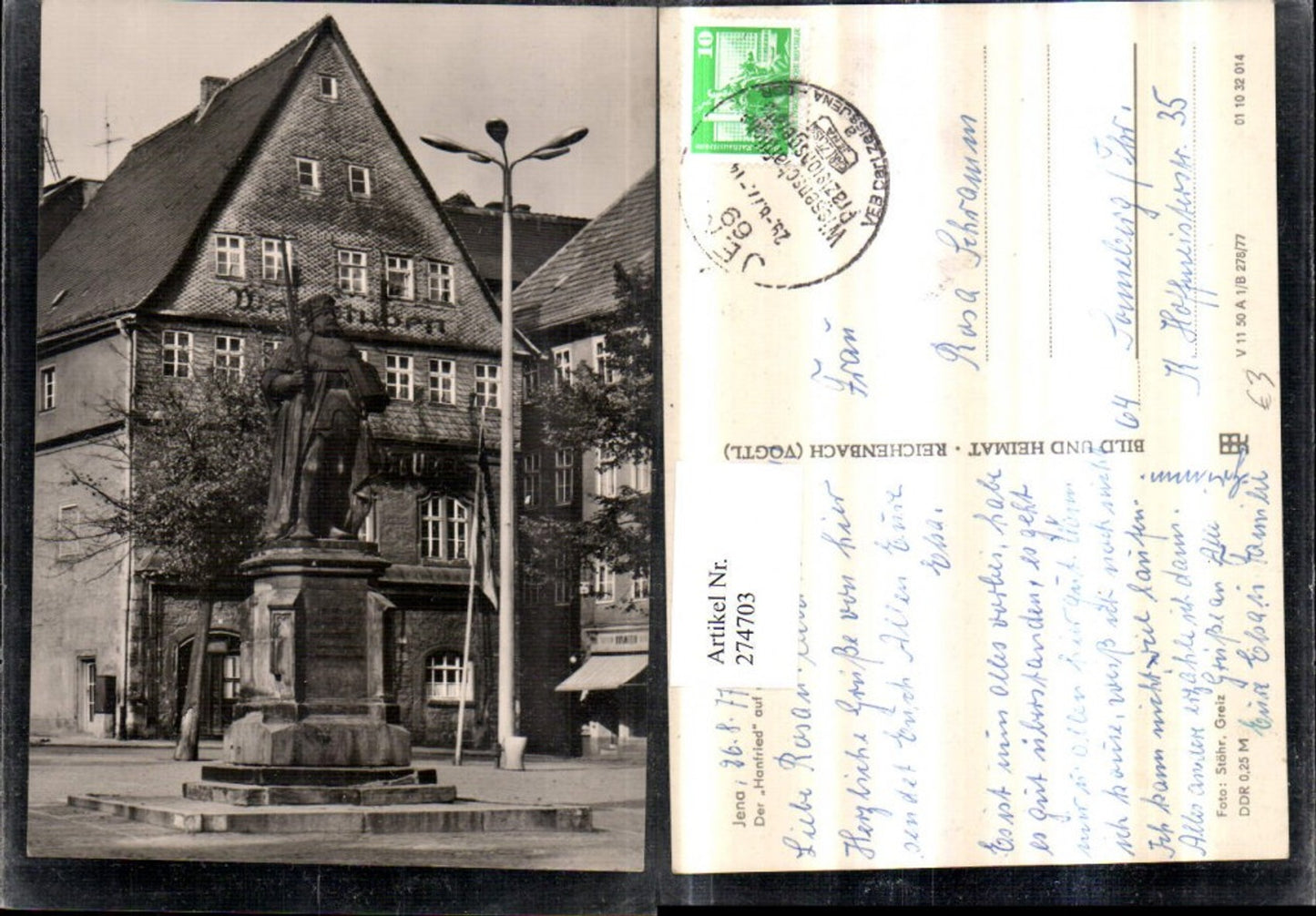 274703,Jena Der Hanfried auf d. Marktplatz Denkmal Weinstube