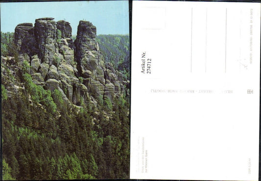 274712,Sächsische Schweiz Blick von d. Basteibrücke zur Kleinen Gans Felsen