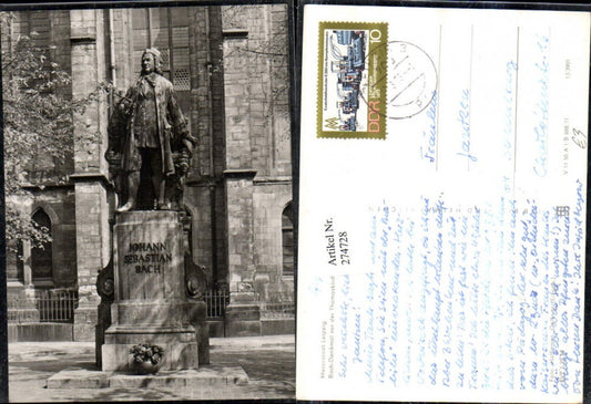 274728,Leipzig Bach-Denkmal vor d. Thomaskirche pub VEB