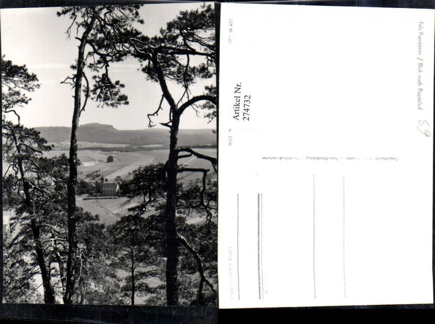 274732,Fels Papststein Blick nach Papstdorf