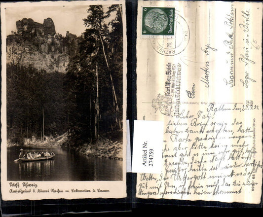 274759,Sächsische Schweiz Amselgrund b. Rathen Felsen Boot