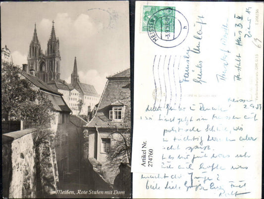 274760,Meißen Rote Stufen m. Dom Kirche