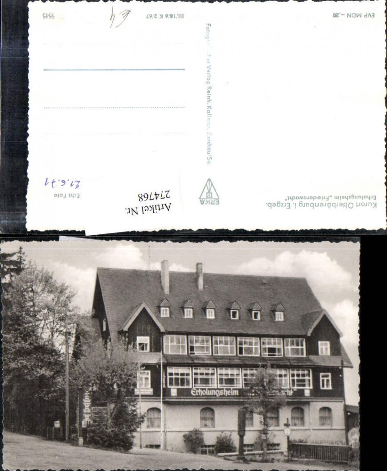274768,Oberbärenburg im Erzgebirge Erholungsheim Friedenswacht