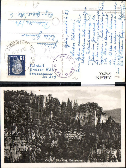 274788,Oybin Zittauer Gebirge Blick von d. Oertelwand Ruine