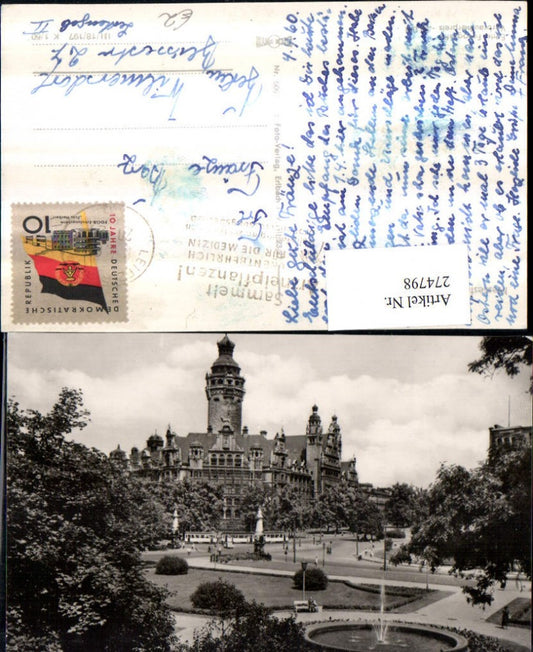 274798,Leipzig Rathaus Turm Springbrunnen
