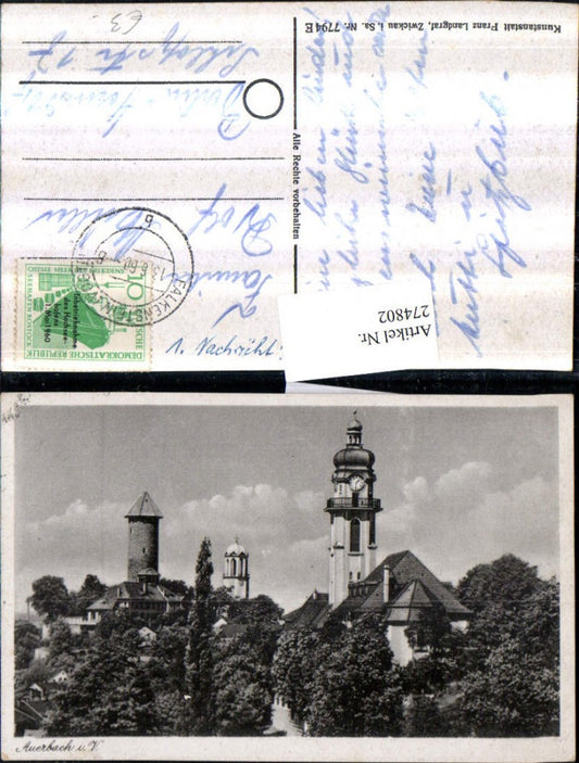 274802,Auerbach im Vogtland Kirche Turm