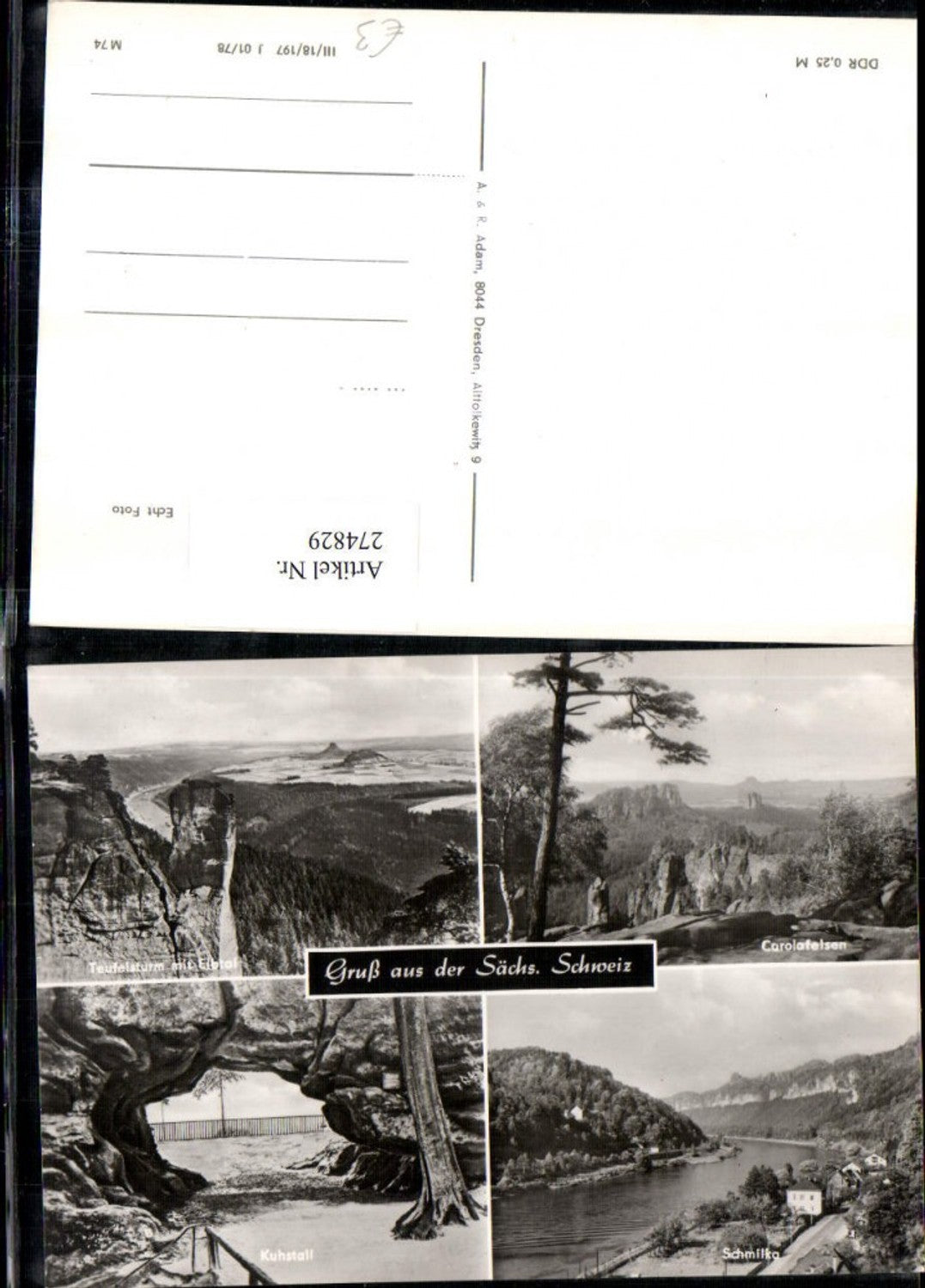 274829, Saxon Switzerland Devil's Tower with Elbe Valley Kuhstall Schmilka Carolafelsen Multi-view map