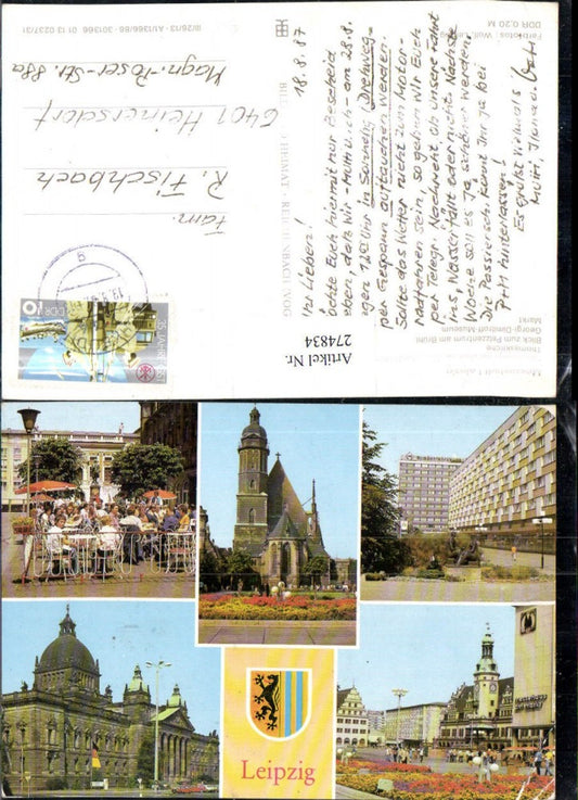 274834,Leipzig Naschmarkt Thomaskirche Georgi-Dimitroff-Museum Markt Mehrbildkarte