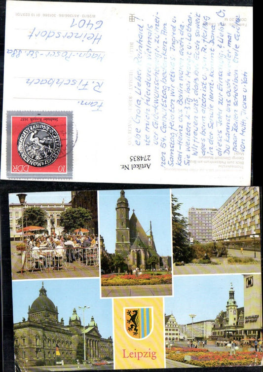 274835,Leipzig Naschmarkt Thomaskirche Georgi-Dimitroff-Museum Markt Mehrbildkarte