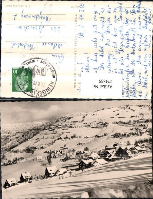 274859,Klingenthal Totale Blick zum Aschberg Winterbild pub VEB 14/4739
