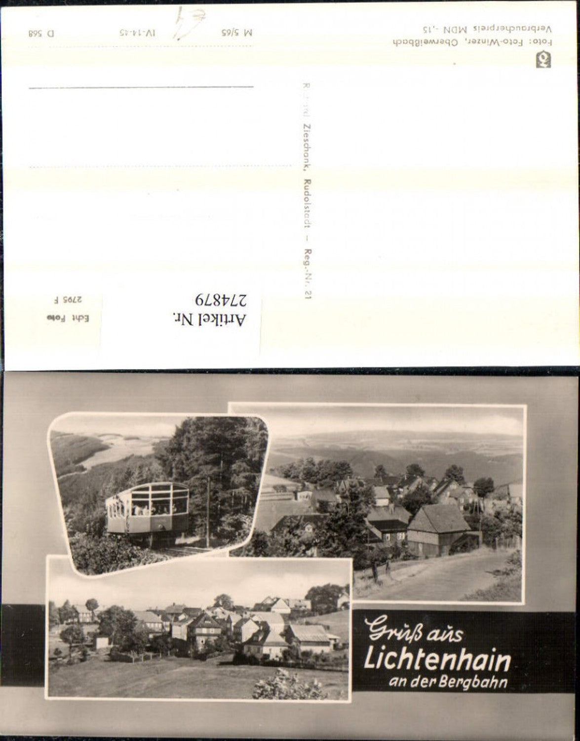 274879, Greetings from Lichtenhain to the mountain railway. Total multi-view postcard.