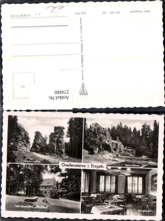 274880,Greifensteine im Erzgebirge Naturbühne HO-Gaststätte Berghaus Mehrbildkarte