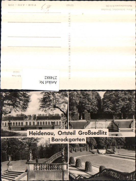 274882,Heidenau Großsedlitz Barockgarten Mehrbildkarte pub VEB 12/1441