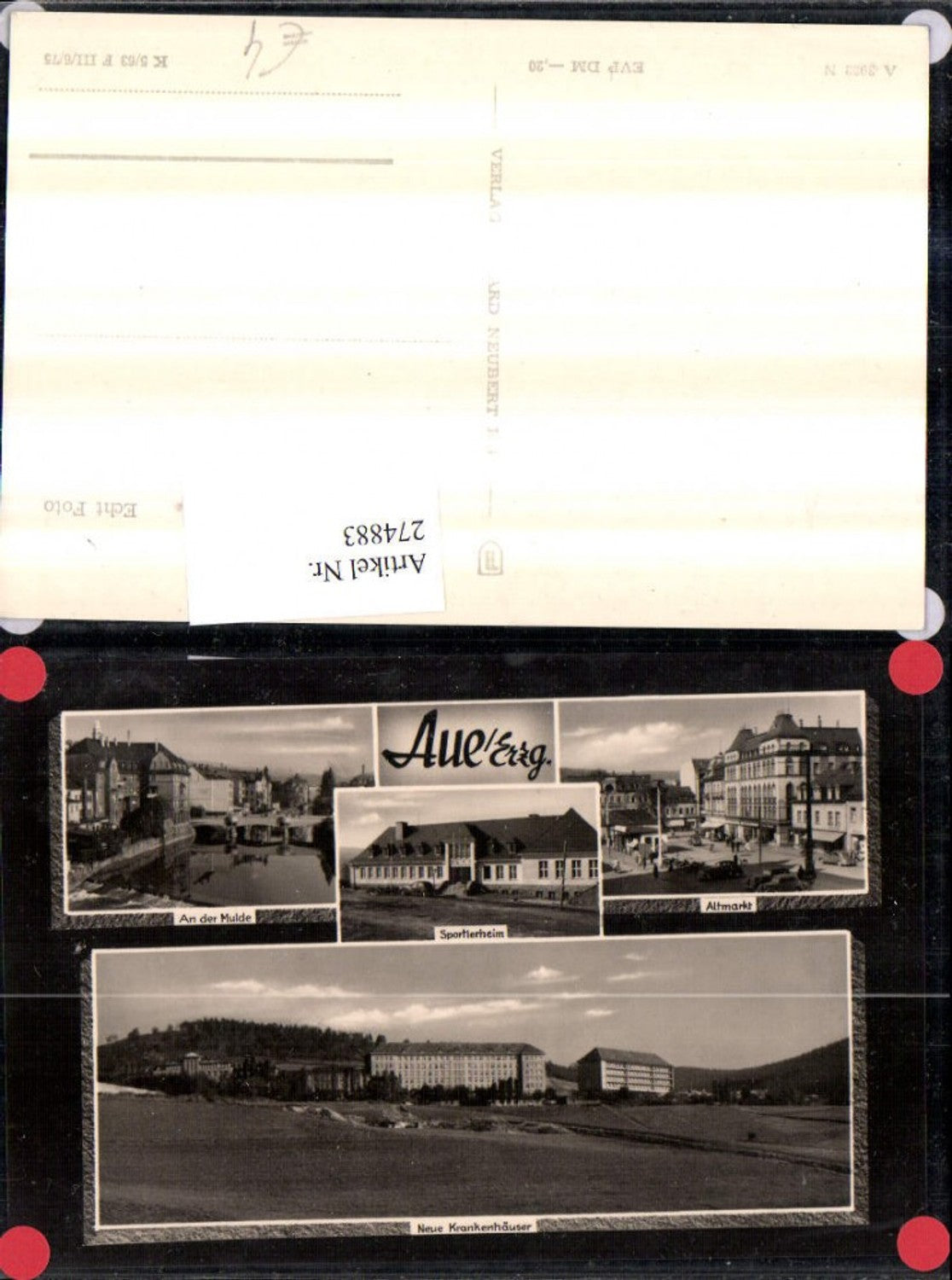 274883, Aue in the Ore Mountains on the Mulde River, Sports Club, Old Market Square, Hospitals, Multi-image Karate