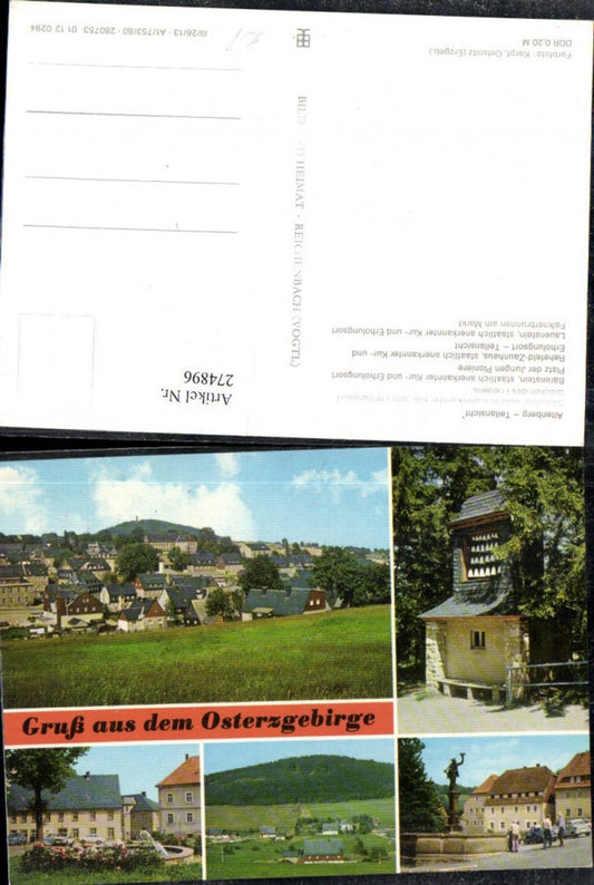 274896,Altenberg Teilansicht Bärenfels Rehefeld-Zaunhaus Lauenstein Brunnen Mehrbildkarte