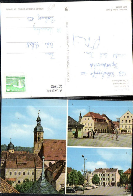 274898,Dippoldiswalde Kirche Platz d. Jugend u. Friedens Mehrbildkarte