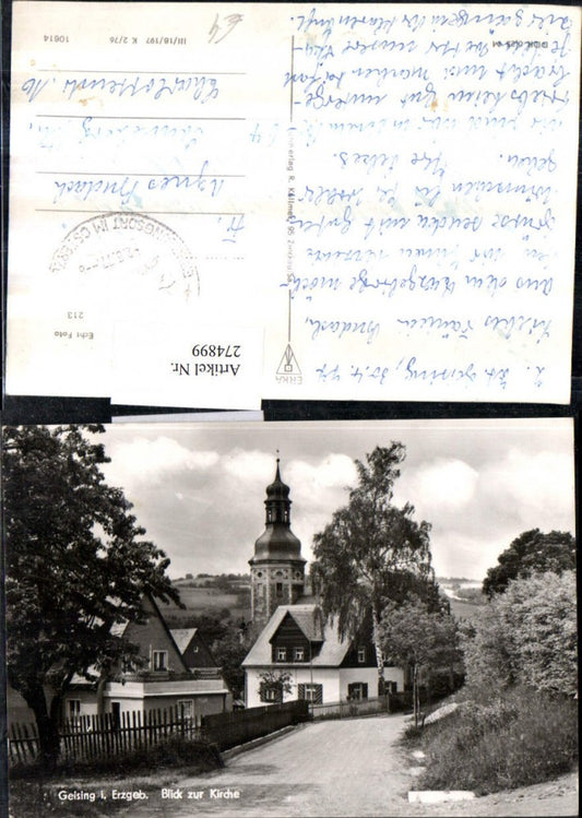 274899,Geising im Erzgebirge Blick zur Kirche