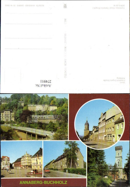 274911,Annaberg-Buchholz Brücke Markt Pöhlberg Friedrich-Engels-Straße Anenkirche Mehrbildkarte