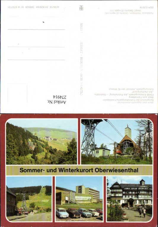 274914,Oberwiesenthal Jugendtouristenhotel Bergstation Fichtelberg FDGB-Erholungsheim Mehrbildkarte