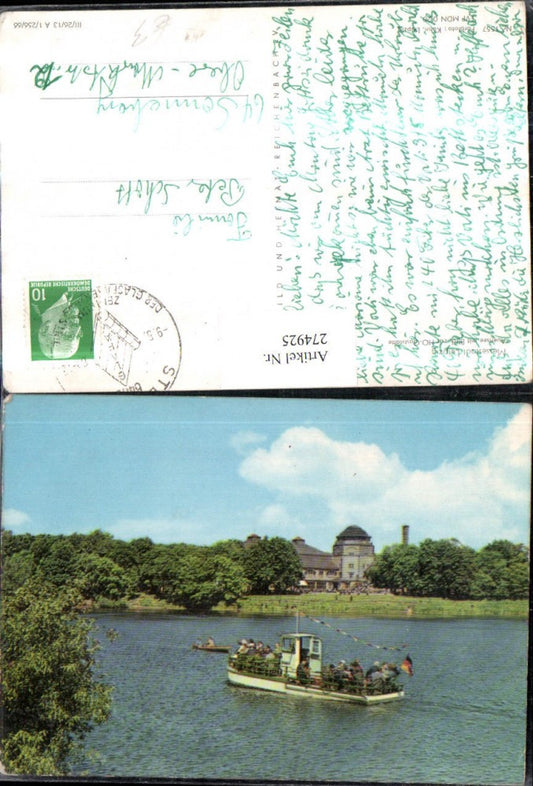 274925,Leipzig Auensee See m. Blick zur HO-Gaststätte Boot