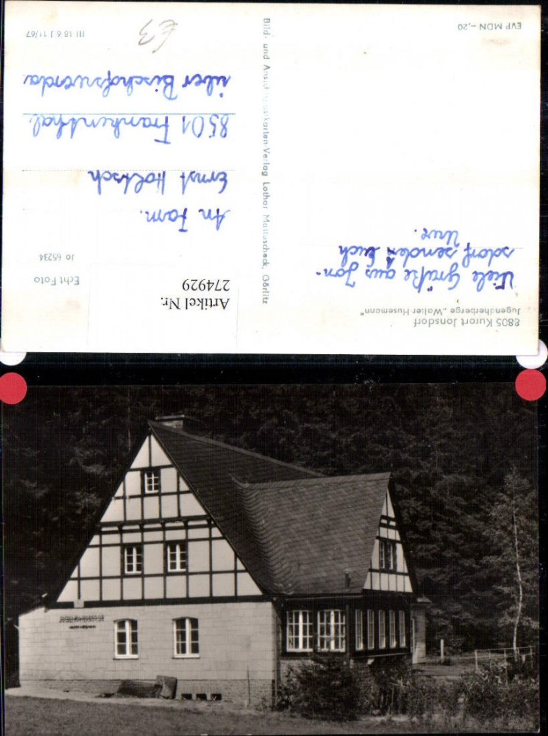 274929, Jonsdorf Youth Hostel Walter Husemann