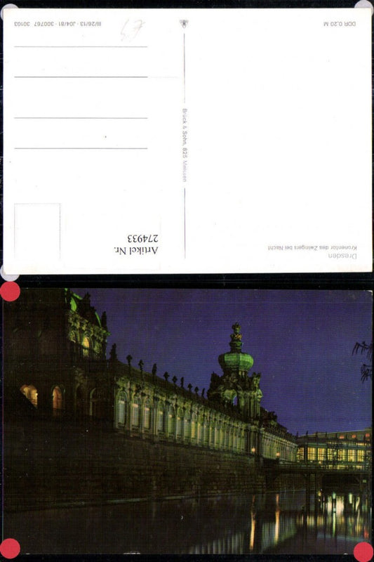 274933,Dresden Kronentor des Zwingers b. Nacht