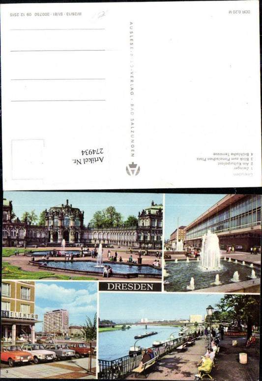 274934,Dresden Zwinger Kulturpalast Pirnaischen Platz Brühlsche Terrasse Mehrbildkarte
