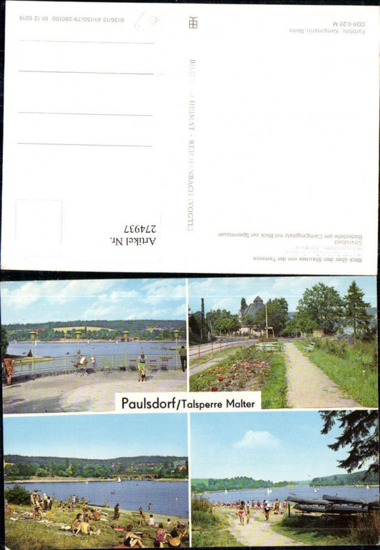274937,Paulsdorf Talsperre Malter Stausee HO-Gaststätte Seeblick Strandbad Badestelle Mehrbildkarte