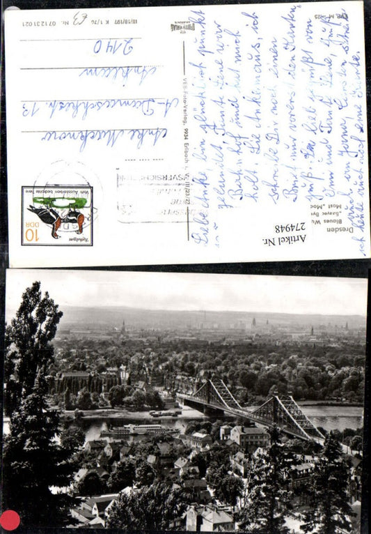 274948,Dresden Teilansicht Blaues Wunder Brücke