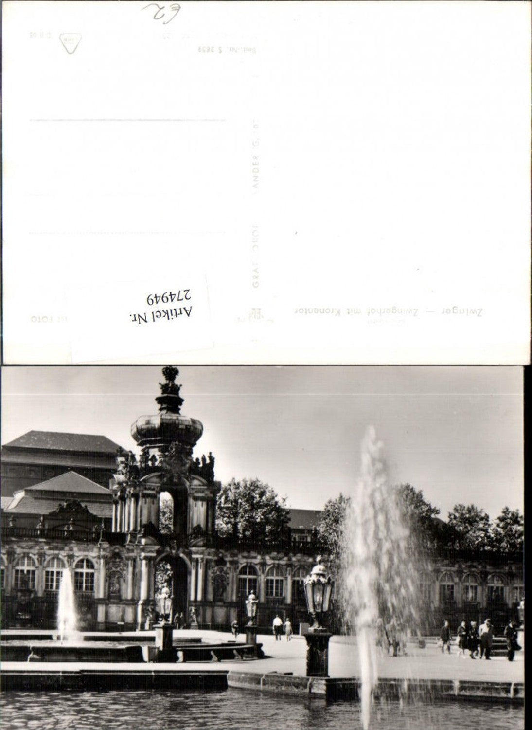 274949,Dresden Zwinger Zwingerhof m. Kronentor Springbrunnen