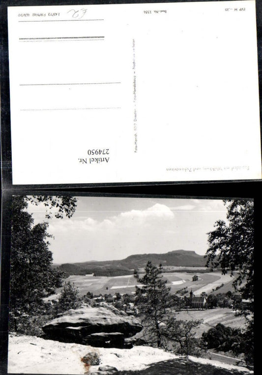 274950,Papstdorf Teilansicht m. Wolfsberg u. Zschirnsteinen