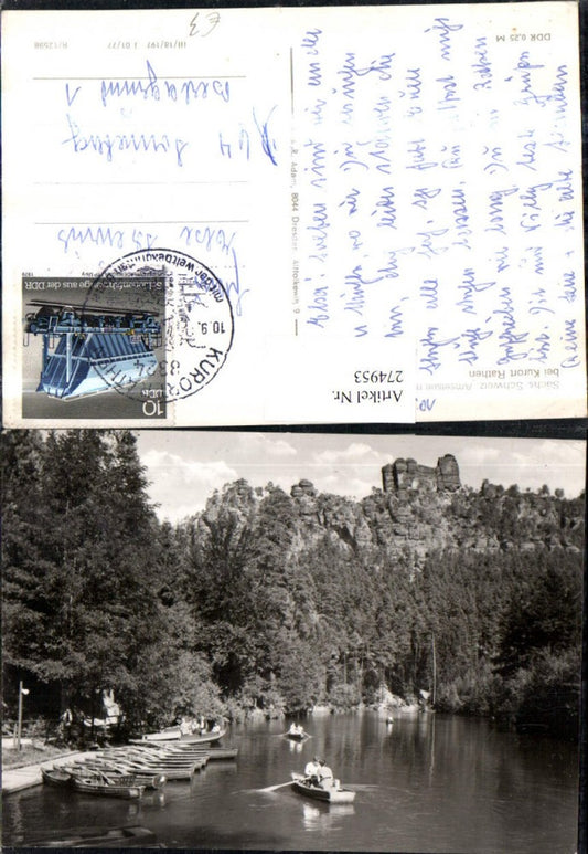 274953,Sächsische Schweiz Amselsee See m. Lokomotive Felsen b. Rathen