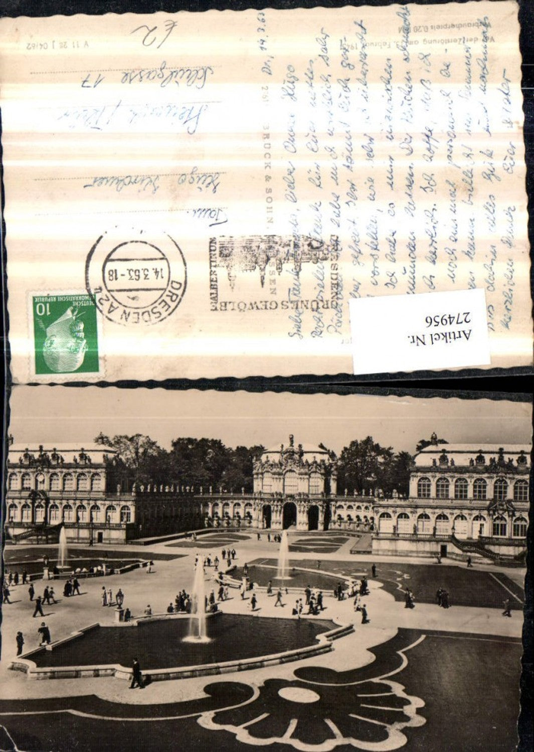 274956,Dresden Anlagen im Zwinger Springbrunnen Fontänen