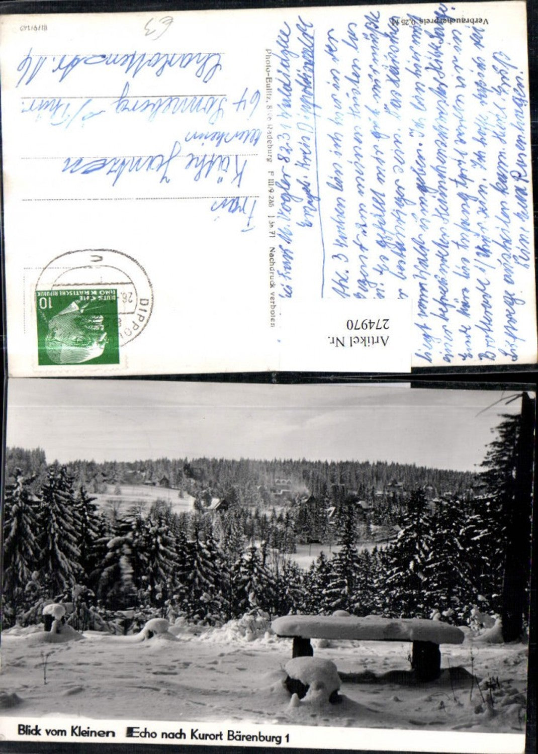 274970, View from Kleines Echo towards Bärenburg, winter scene