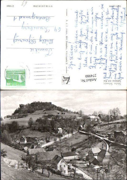 274980,Sächsische Schweiz Schöna Teilansicht m. Kaiserkrone
