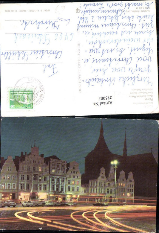 275005,Rostock Ernst-Thälmann-Platz b. Nacht Bücherstube Geschäfte